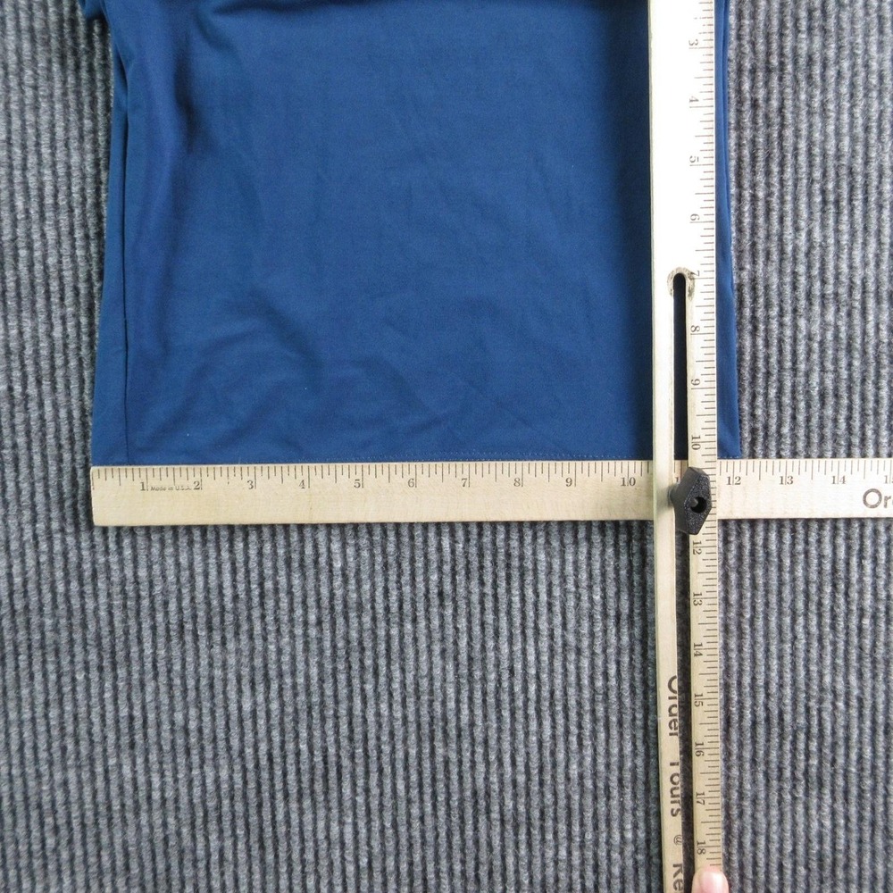 Montgomery Post Jumpsuit Womens M Petite Blue Belted Pleated V-Neck Wide Leg NWT - Picture 3 of 16